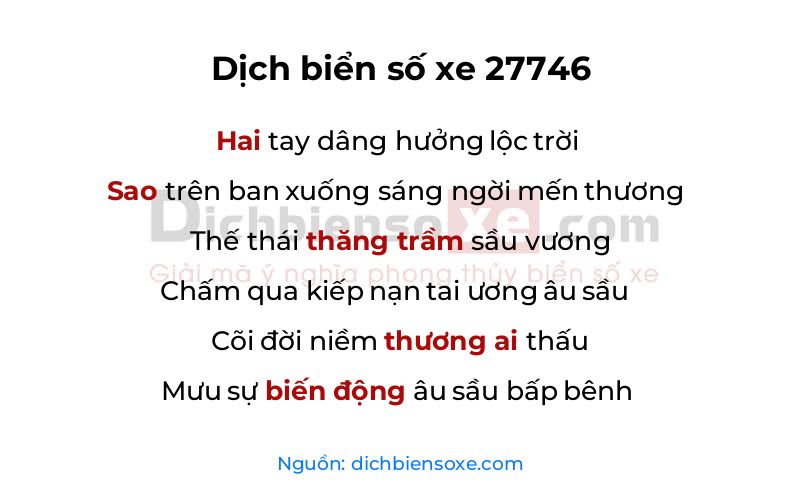 Dịch thơ biển số 27746