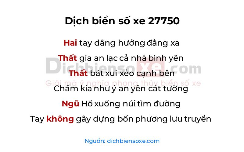 Dịch thơ biển số 27750