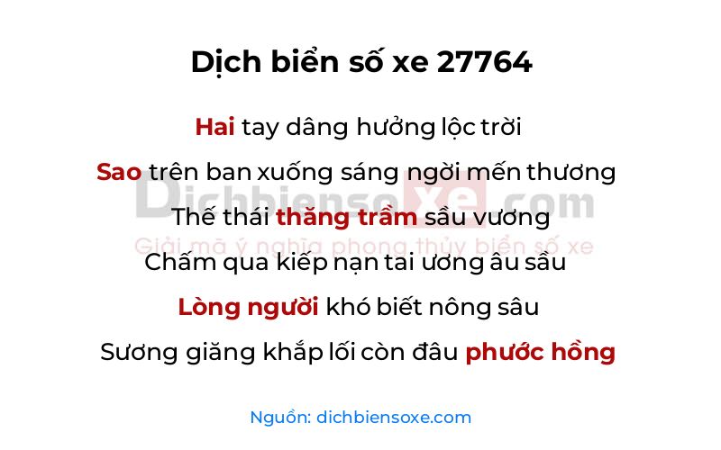 Dịch thơ biển số 27764