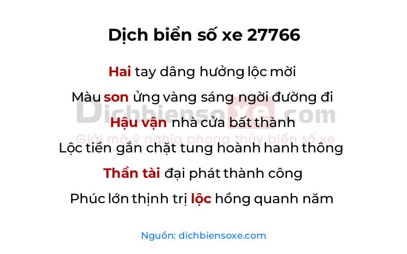 Dịch thơ biển số 27766