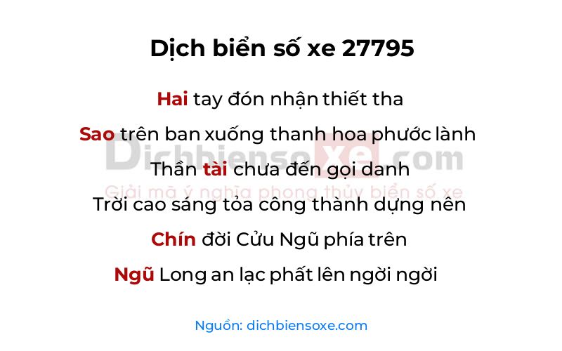 Dịch thơ biển số 27795