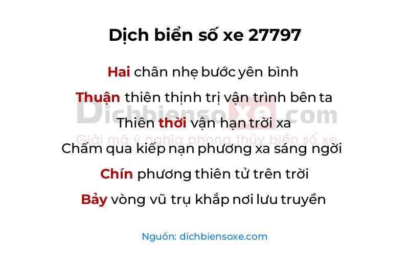 Dịch thơ biển số 27797