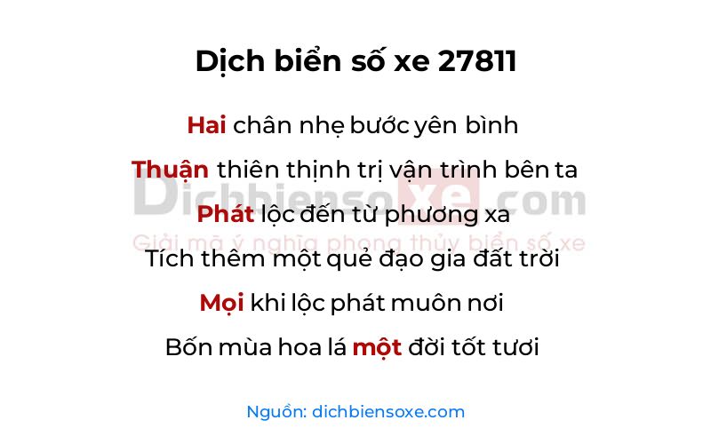 Dịch thơ biển số 27811