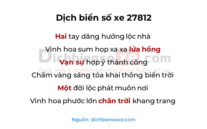 Dịch thơ biển số 27812