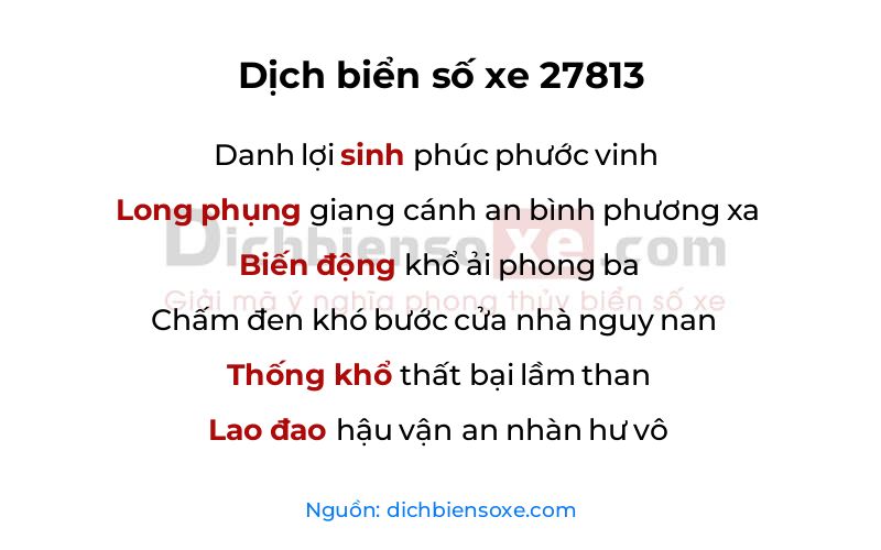 Dịch thơ biển số 27813