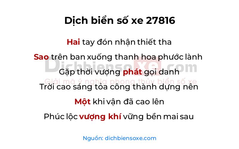 Dịch thơ biển số 27816