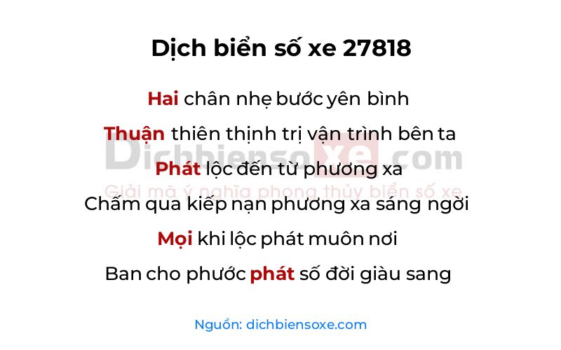Dịch thơ biển số 27818
