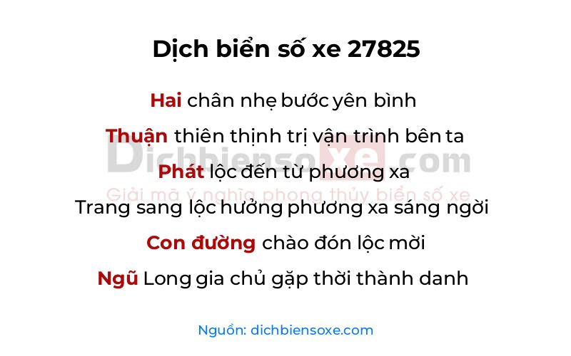 Dịch thơ biển số 27825