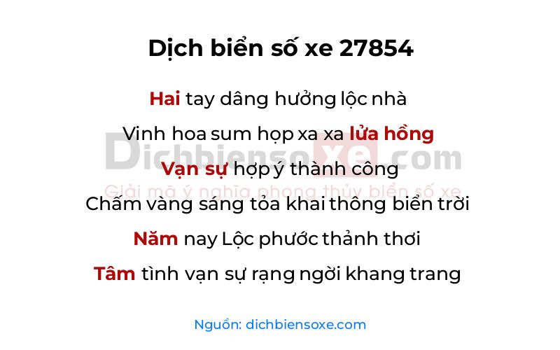 Dịch thơ biển số 27854