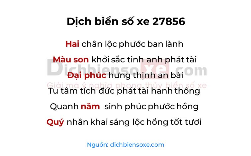 Dịch thơ biển số 27856