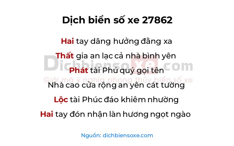Dịch thơ biển số 27862