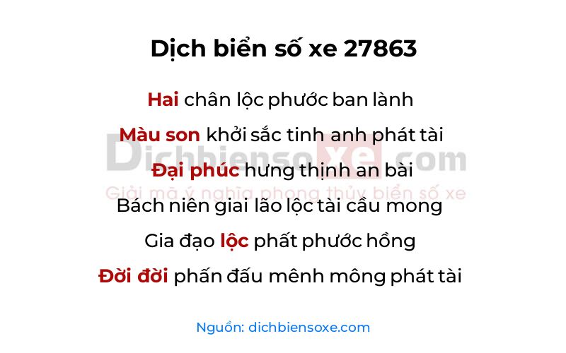 Dịch thơ biển số 27863