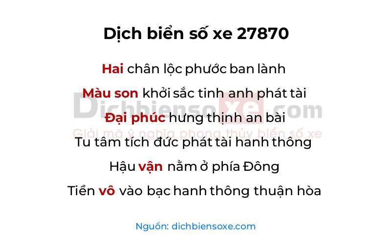Dịch thơ biển số 27870