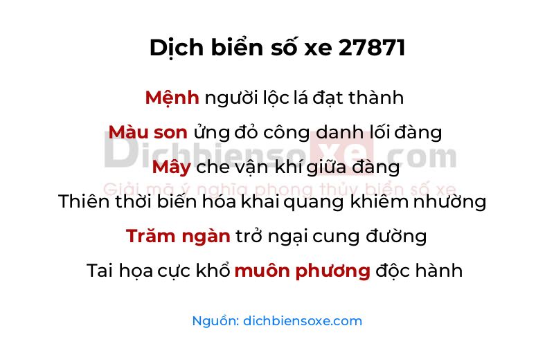 Dịch thơ biển số 27871
