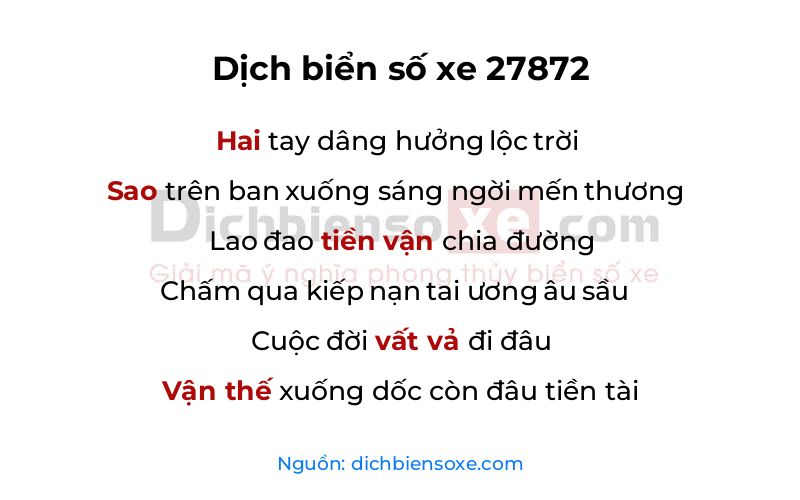 Dịch thơ biển số 27872
