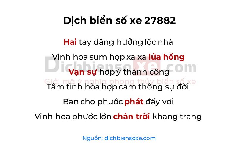 Dịch thơ biển số 27882