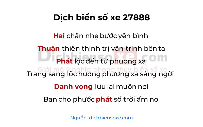 Dịch thơ biển số 27888