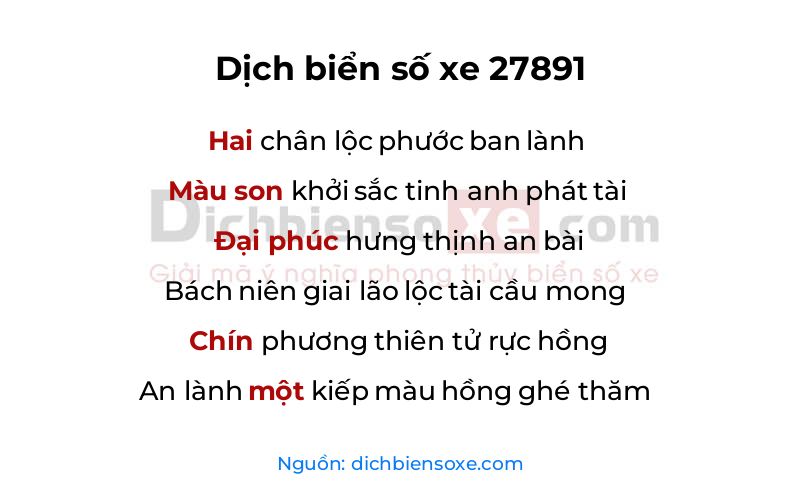 Dịch thơ biển số 27891