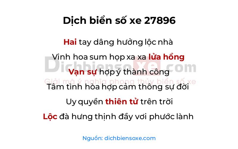 Dịch thơ biển số 27896