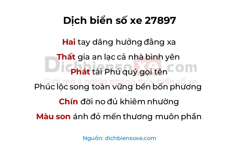 Dịch thơ biển số 27897