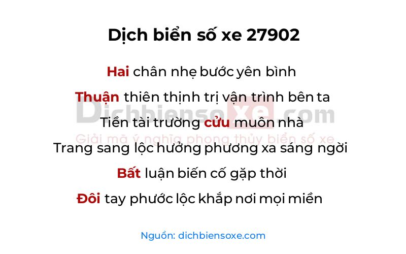 Dịch thơ biển số 27902