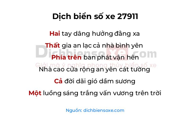 Dịch thơ biển số 27911
