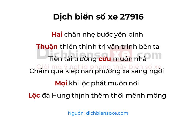 Dịch thơ biển số 27916