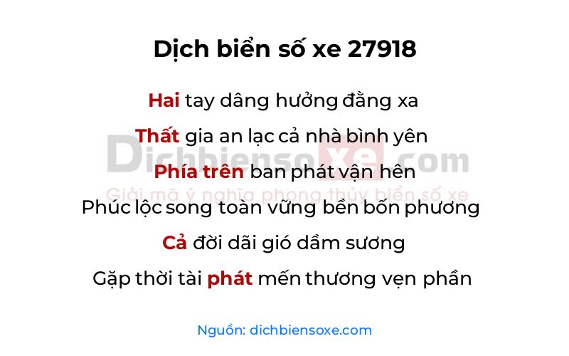 Dịch thơ biển số 27918