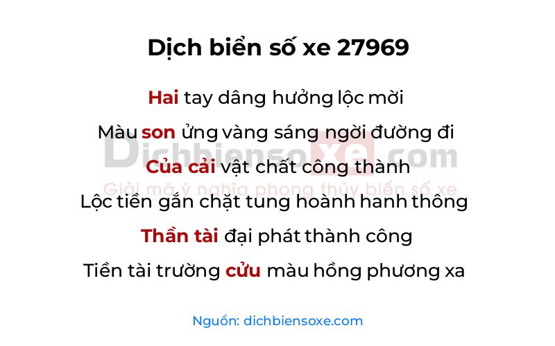 Dịch thơ biển số 27969