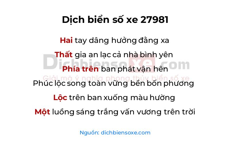 Dịch thơ biển số 27981