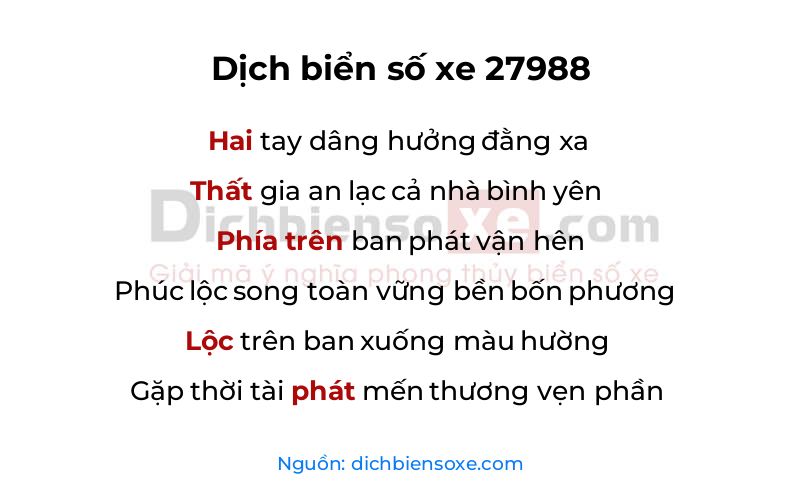 Dịch thơ biển số 27988