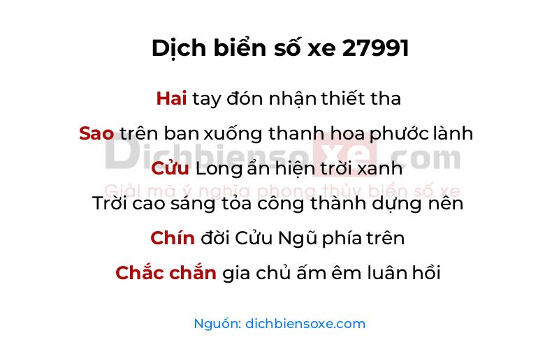 Dịch thơ biển số 27991