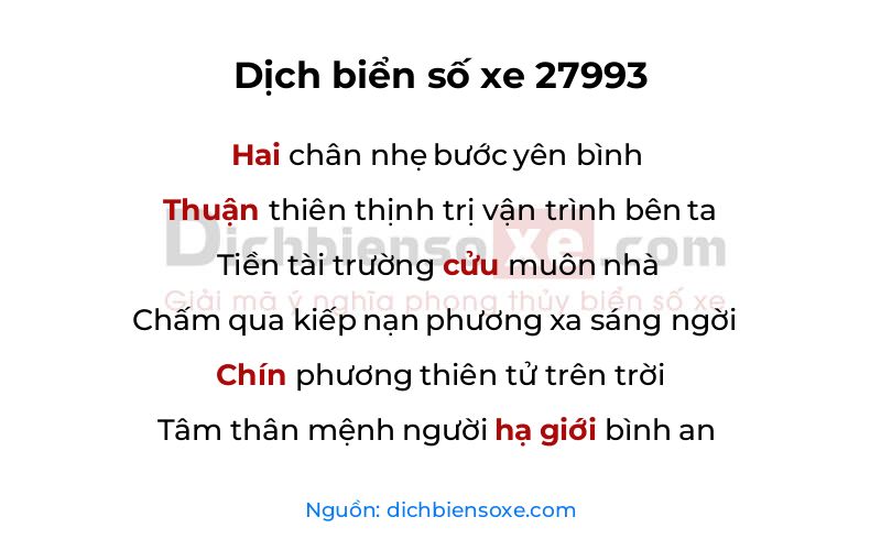 Dịch thơ biển số 27993