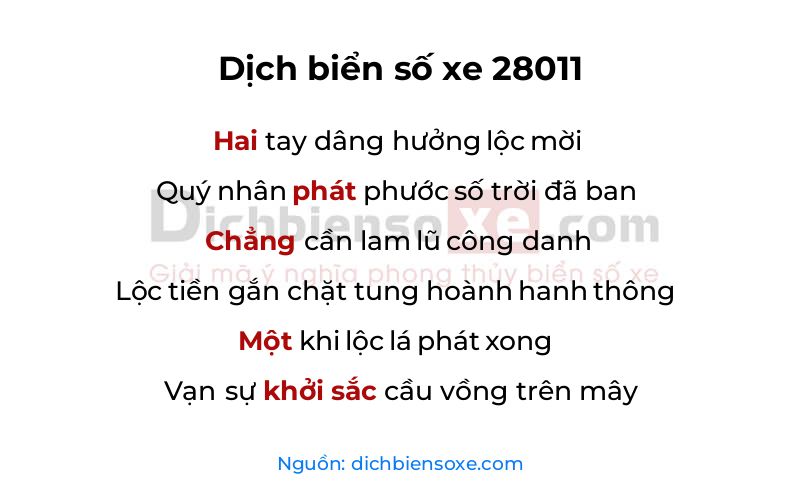 Dịch thơ biển số 28011