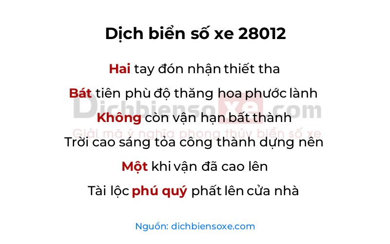 Dịch thơ biển số 28012