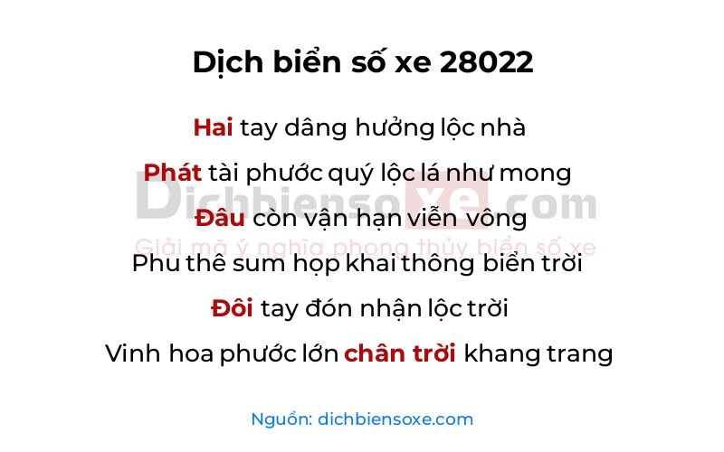 Dịch thơ biển số 28022