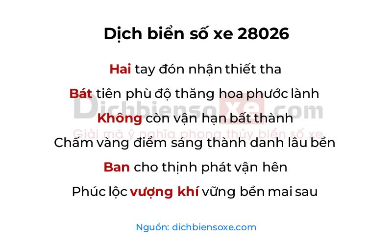 Dịch thơ biển số 28026