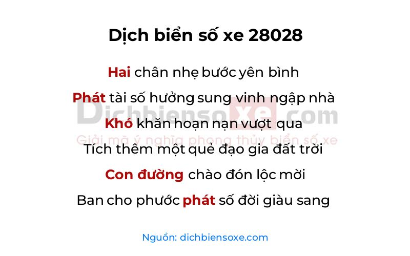 Dịch thơ biển số 28028