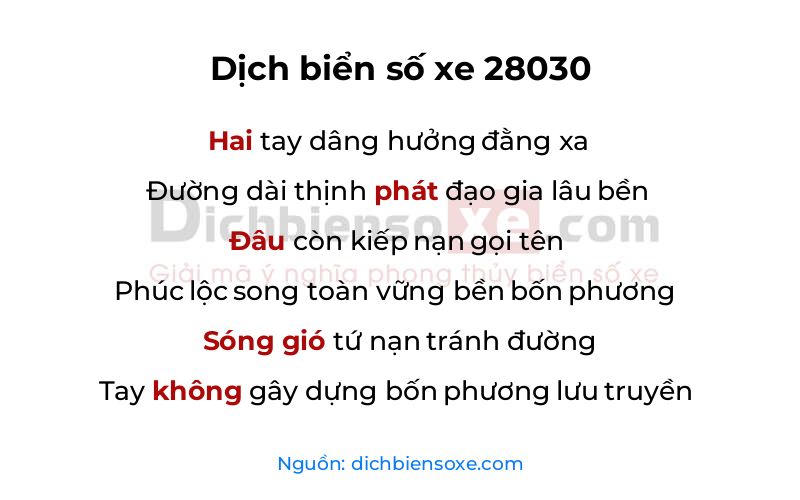 Dịch thơ biển số 28030