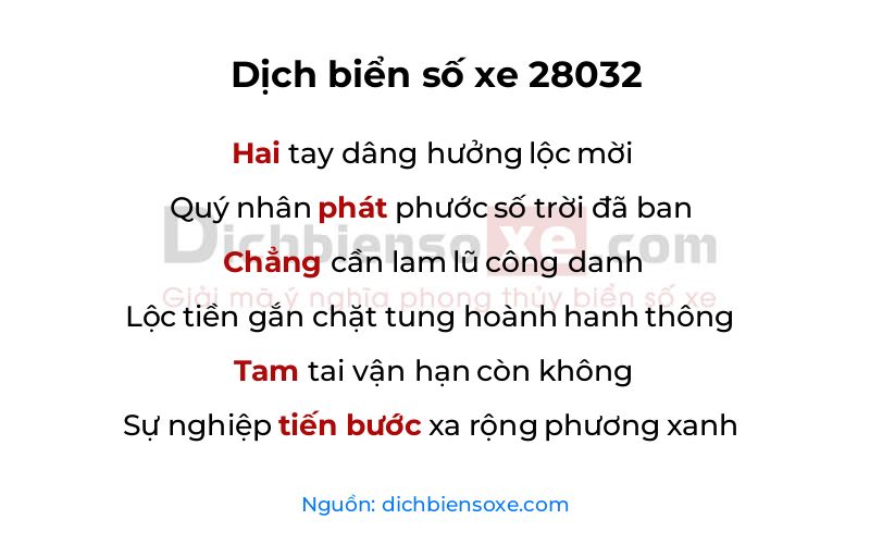Dịch thơ biển số 28032