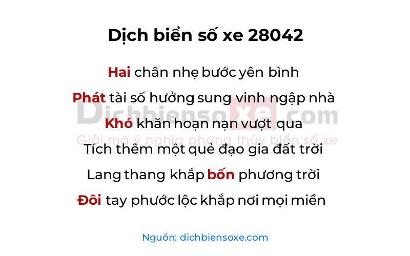 Dịch thơ biển số 28042