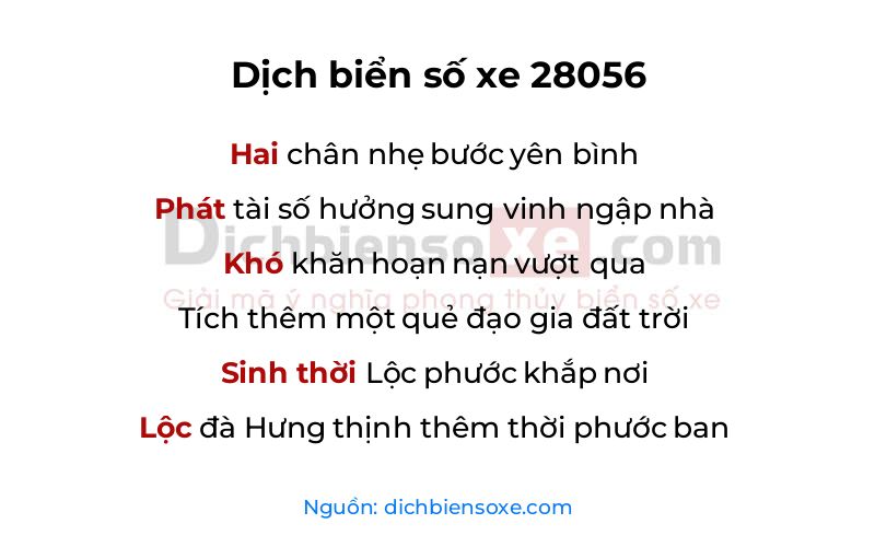 Dịch thơ biển số 28056