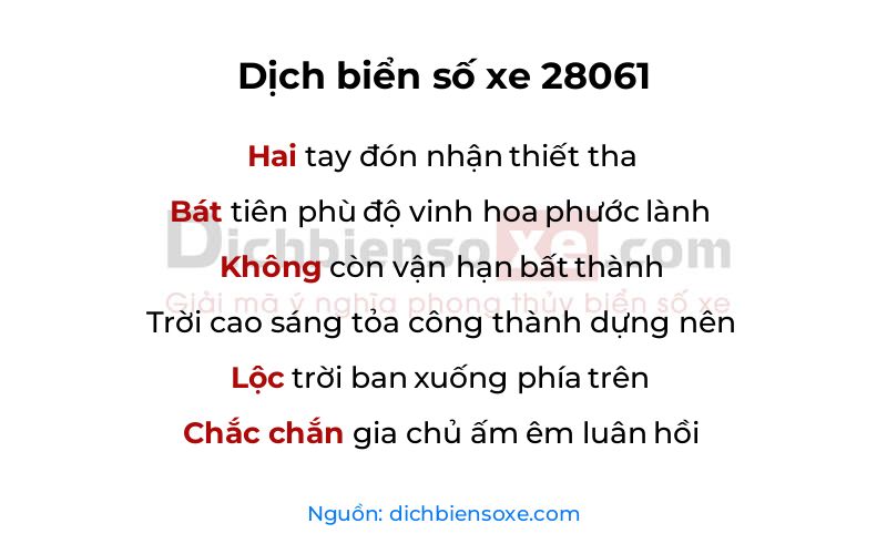 Dịch thơ biển số 28061