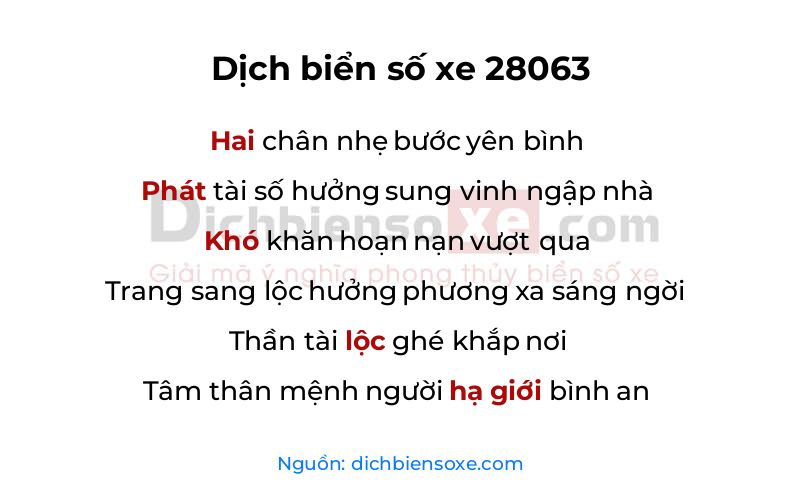 Dịch thơ biển số 28063