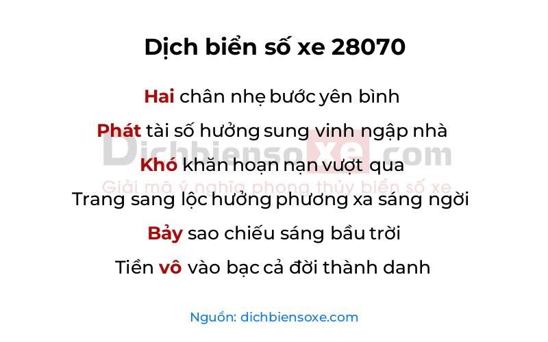 Dịch thơ biển số 28070