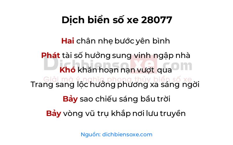 Dịch thơ biển số 28077