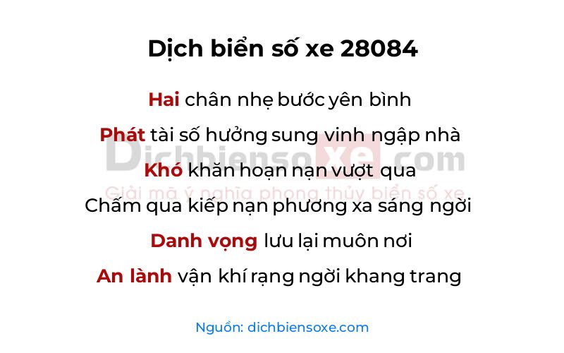 Dịch thơ biển số 28084