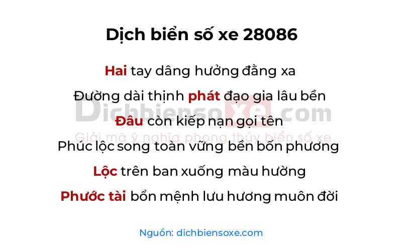 Dịch thơ biển số 28086
