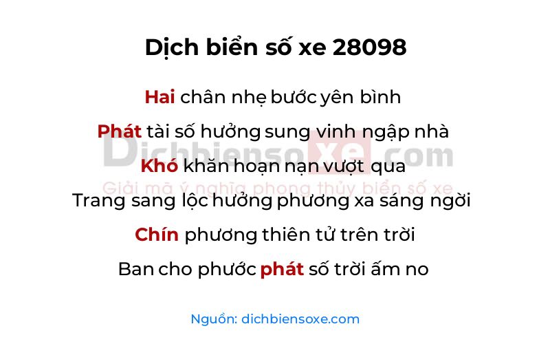 Dịch thơ biển số 28098