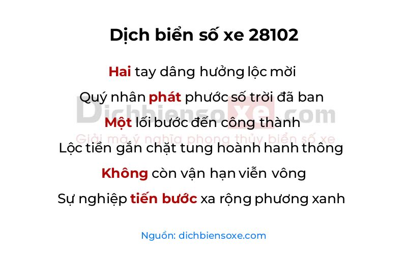 Dịch thơ biển số 28102